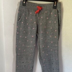 Mini boden gray polka dot sweat pants size 10